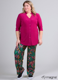 Button Tunic V-Shaped Neckline (C-2506) 056-Magenta