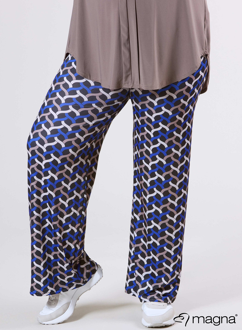 Broek Basic (D-03-PR) T72060-Woven Royal Blue-Sand