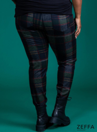 Rekbare broek met zakken  (ZF-TR-1003-HV) X56031-Checks Khaki