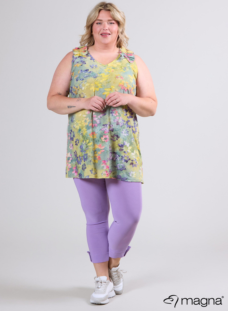 A-Line Sleeveless Frill Top-Tunic (C-2514-MSH) T76007-Daisy Design Yellow-Green
