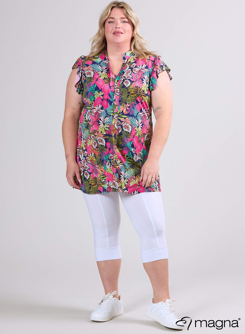 Sleeveless Frill Tunic (C-2305-PR) T83006-Forrest Fuchsia