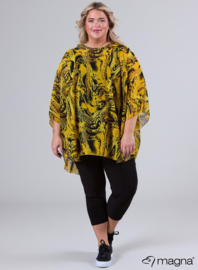 Poncho WINGS chiffon print (M-0004-CHP) V00076-Animal Yellow-Black