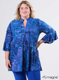 Flared Sleeves Relaxed Tunic (C-2503-MSH) T87060-Drop Shapes Royal Blue