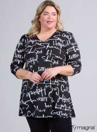 Lange basic shirt (B-6004-PR) 435001-Letter Print Black