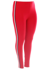 Legging lang streep (F-8001) 015-Rood