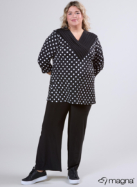 V-Pleated Shirt (B-2501-PRINT) 411001-Medium Polka
