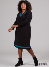 V-Element Dress (ZF-DR-1008-SOL) 048-Petrol