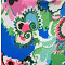 Short Sleeve Puffy Shirt (B-8018-PRINT) U09060-Rosa Blue-Green
