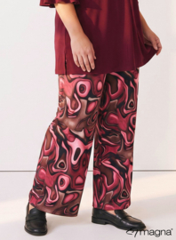 Broek Basic (D-03-PRINT) T10032-Fluid Design Wine Red