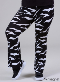 Relaxed Pocket Flared Pants (D-2403-PRINT) W15002-Big Dark Zebra White