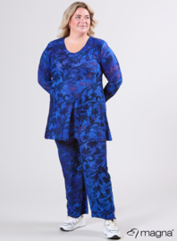 Long Sleeve A-Line Tunic (B-2401-MSH) U51060-Fall Leaves Royal Blue