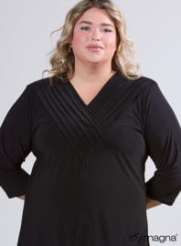 V-Pleated Shirt (B-2501) 001-Zwart