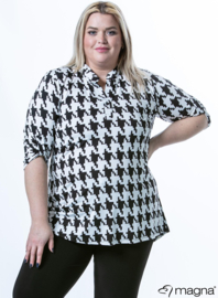 Roll Sleeve Top (B-9001-PR) 984001-Big PP ruit BW