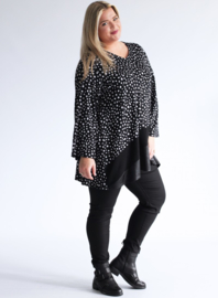 Tuniek Viscose Print Leather Look/Solid (C-2024) 000401-Painted Polka Black