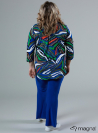 Roll Sleeve Top (B-9001-PR) V76060-Multi Zebra Blue