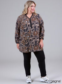 Trim Blouse (B-2424-LVP) U83061-Oriental Flower Taupe