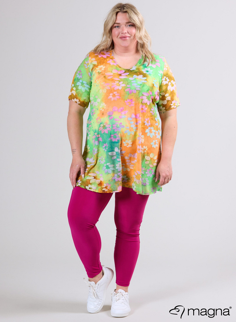 A-Line Short Sleeve Shirt (B-2508-MSH) T76008-Daisy Orange-Pink-Lime