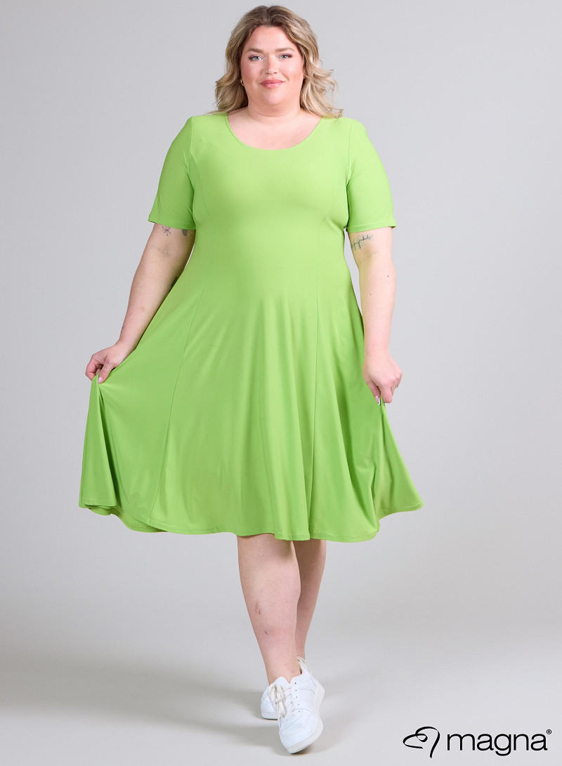Long A-Line Dress (C-2203) 008-Lime Green