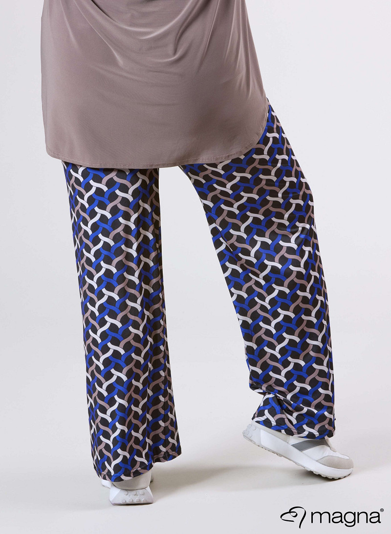 Broek Basic (D-03-PR) T72060-Woven Royal Blue-Sand
