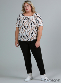 Short Sleeve Puffy Shirt (B-8018-PRINT) V32014-Soft Waves Sand