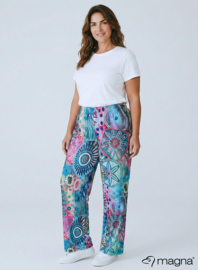 Broek Basic (D-03-PRINT) T27051-Flower Power Aqua