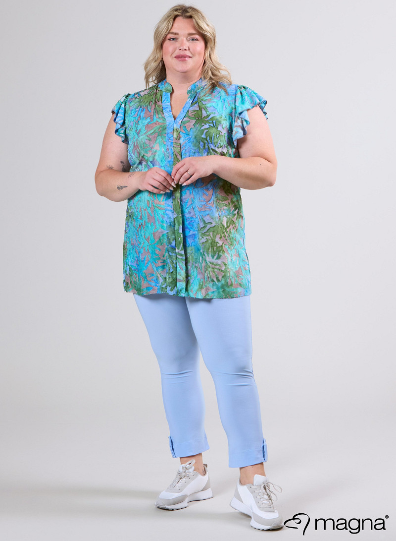 Sleeveless Frill Tunic (C-2305-MSH) T85051-Bush Aqua