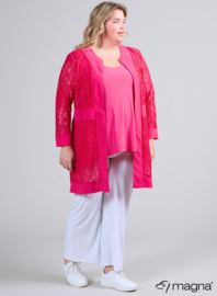 Open Lace Cardigan (N-2501) 006-Fuchsia