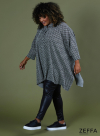 Oversized Tuniek/Ponncho (ZF-PO-1002-HVPK)  W07001-Blocked BW