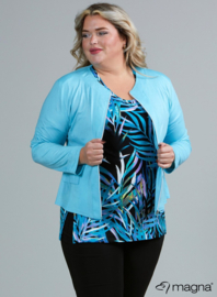 Kort Leather Look jasje (K-31-LL) 051-Aqua Blauw *