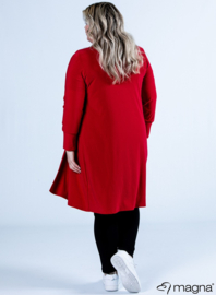 Open Front Loose Cardigan (N-2201) 015-Rood