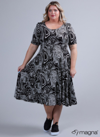 Long A-Line Dress (C-2203-VP) 20001-Flowing Waves BW