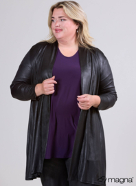 Open Front Loose Cardigan (N-2201-LL) 001-Zwart