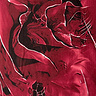 Flared Sleeves Relaxed Tunic (C-2503-PRINT) T70032-Pebble Waves Wine Red