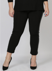 Legging Side Leather Look Stripe (F-0037) 001-Zwart