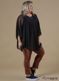 Poncho WINGS chiffon (M-04-CH) 001-Zwart