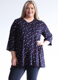 Wijd vallende tuniek met zakken (C-2021-VIS PR) 000217-Swirl Circle Navy