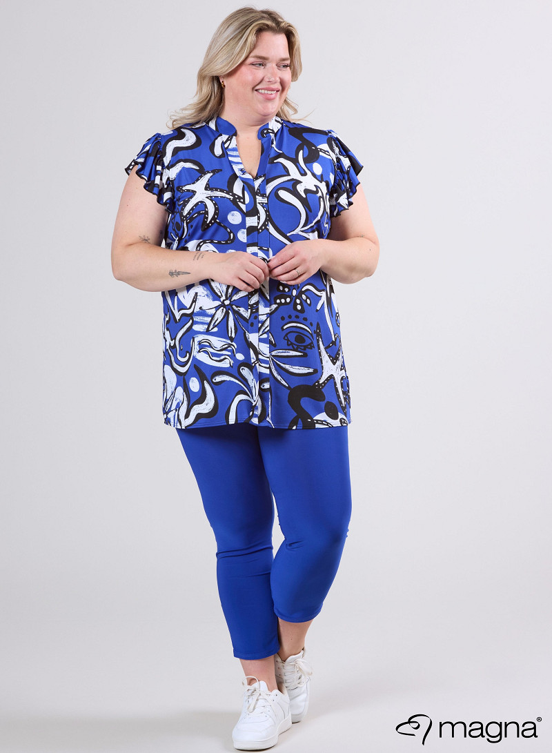 Sleeveless Frill Tunic (C-2305-PR) U24060-Groovy Blue
