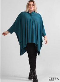 Oversized Tuniek/Ponncho (ZF-PO-1002)  048-Petrol