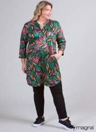 A-Line Long Pocket Tunic (C-2217-PR) U28038-Paradise Flower Green