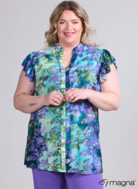 Sleeveless Frill Tunic (C-2305-MSH) U51021-Fall Leaves Purple-Mint