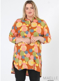 Buttoned Tunic (ME-TU-1005) Y65028-Circle Rust-Orange