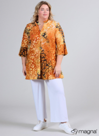 Flared Sleeves Relaxed Tunic (C-2503-MSH) U15019-Leopard Orange