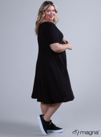 Long A-Line Dress (C-2203) 001-Zwart