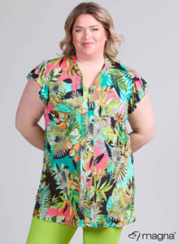 Sleeveless Frill Tunic (C-2305-PR) Y31051-Bright Colorful Aqua