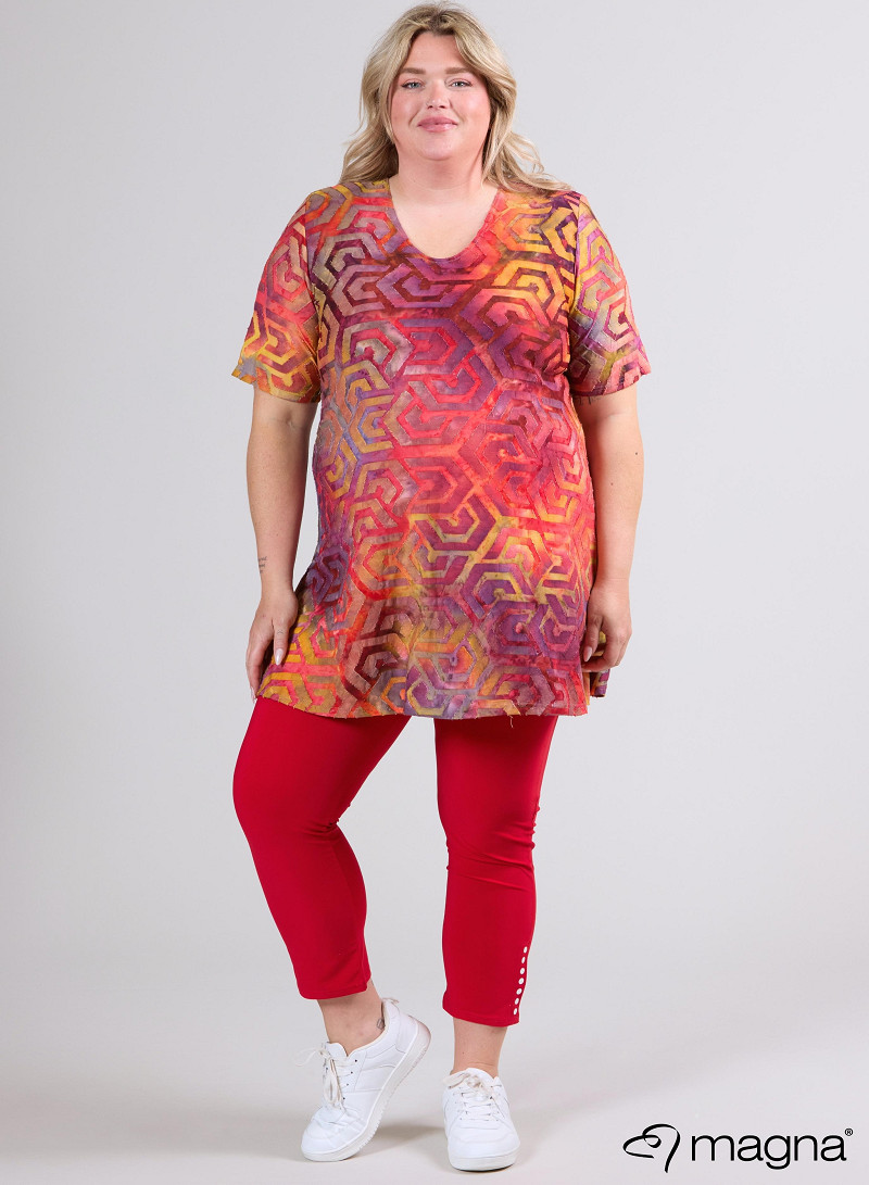 A-Line Short Sleeve Shirt (B-2508-MSH) T77076-Maze Red-Yellow
