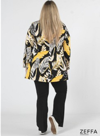 ZF-JA-1004-PR - Open Blazer Viscose Cotton Print - Y73076-Jungle Geel