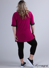 Wide Lace Detail A-Line Shirt (B-2423) 056SQR-Magenta Square