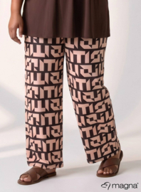 Broek Basic (D-03-PRINT) T16064-Bulky Letters Brown