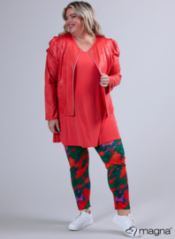 Kort Leather Look Puff Shoulder Jacket (K-2401-LL) 066-Coral