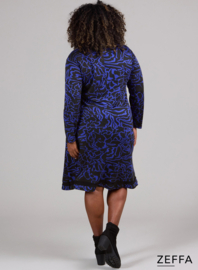 V-Element Dress (ZF-DR-1008-HVP) U73060-Scribble Waves Blue